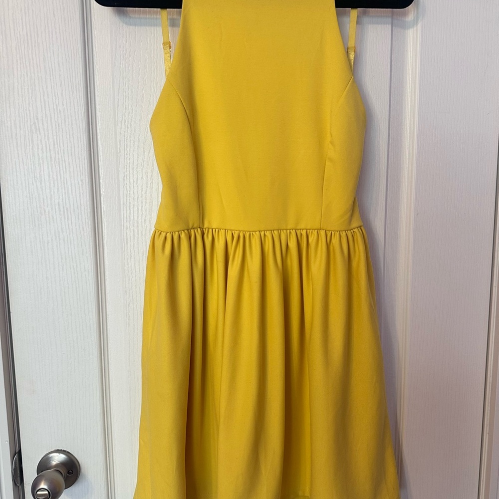 Fancyinn Yellow Halter A-line Sundress